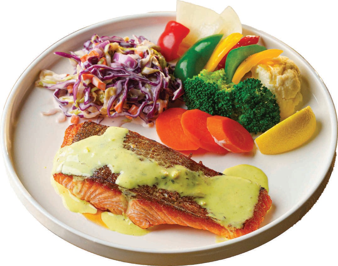 Grilled salmon plate